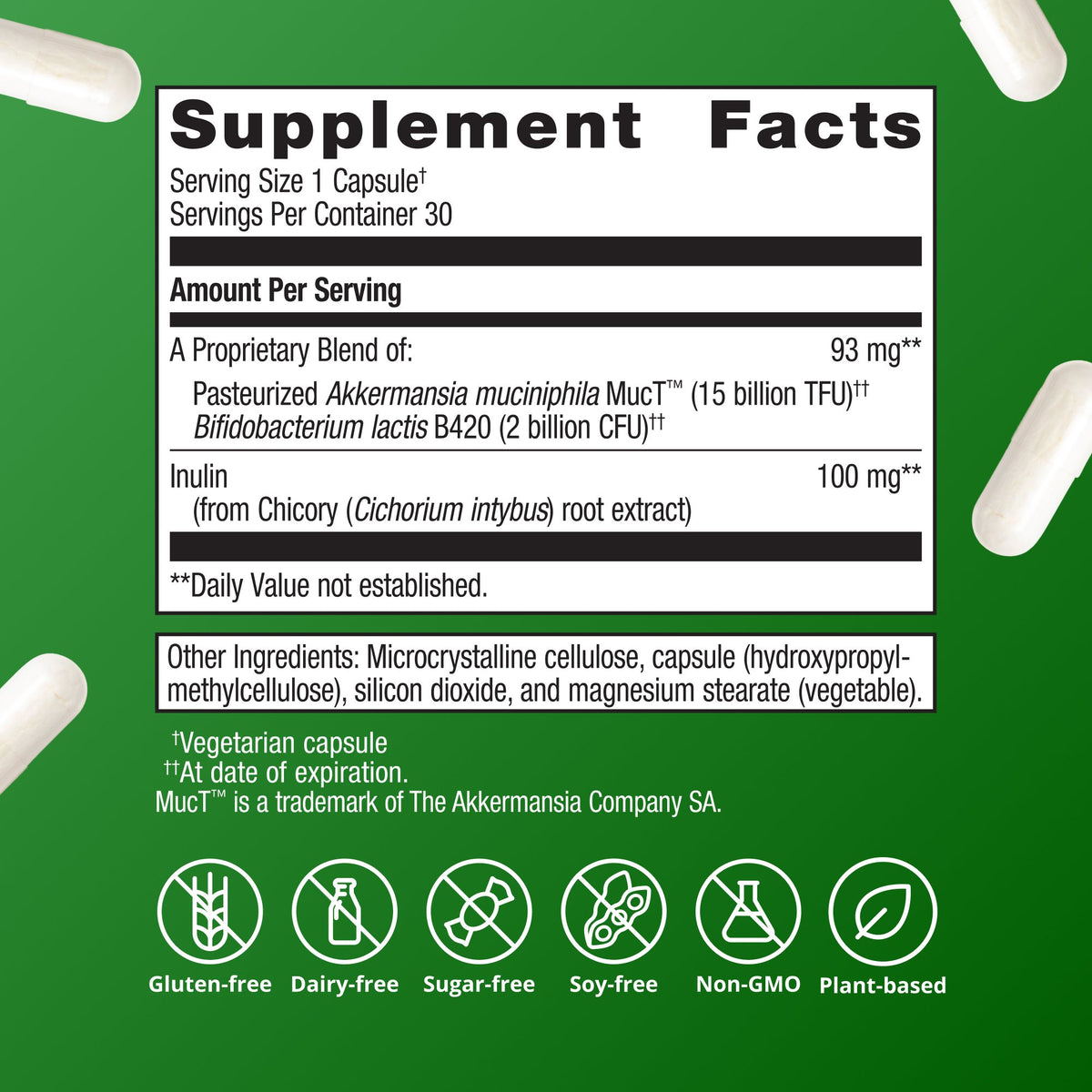 UltraFlora® Triplebiotic with Akkermansia Supplement Facts