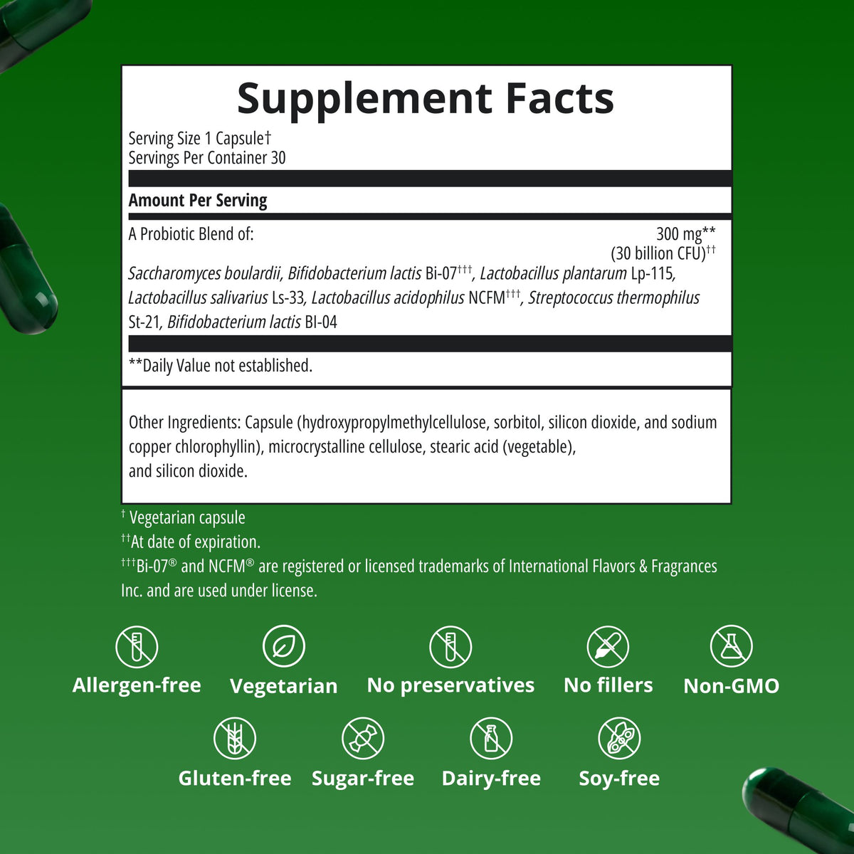 UltraFlora® Spectrum Probiotic Supplement Facts
