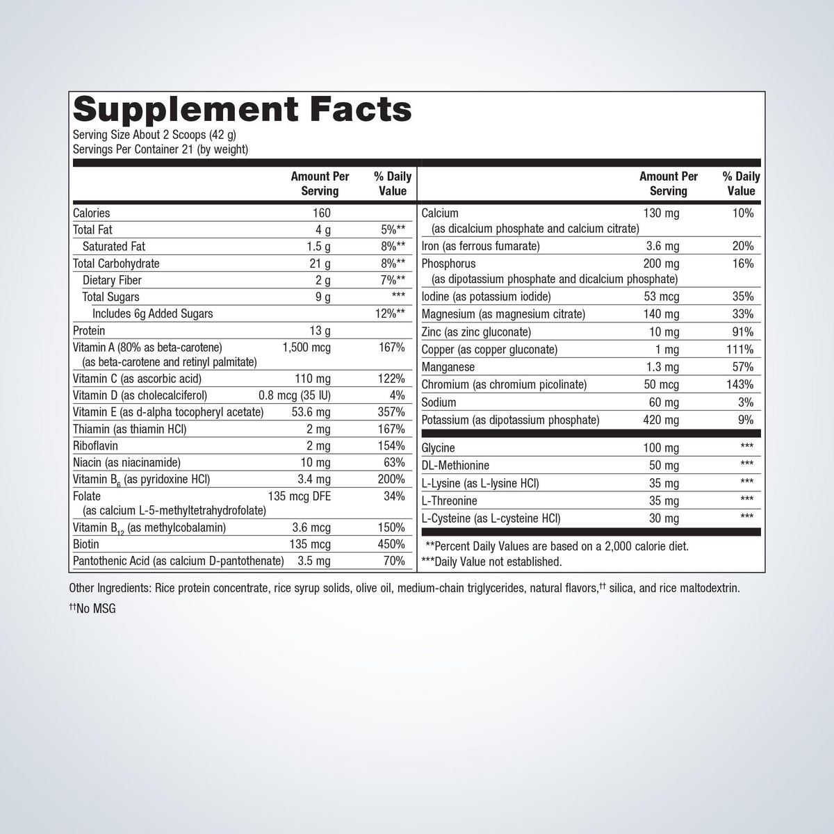 UltraClear® Detox Powder Supplement Facts