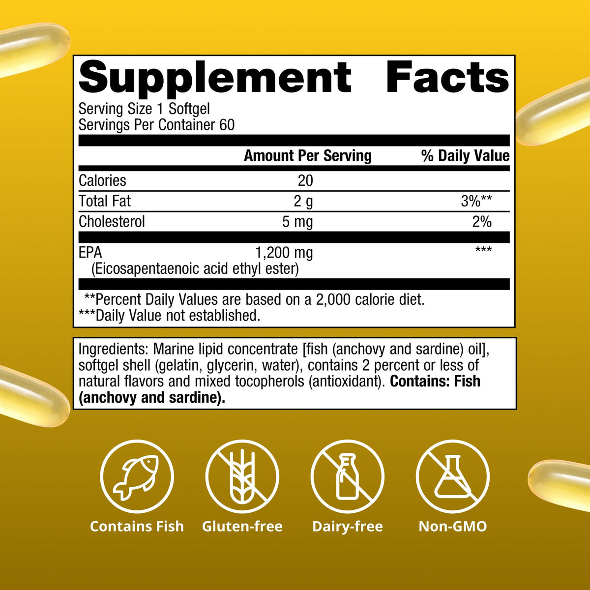OmegaGenics® Fish Oil EPA 1200 mg Supplement Facts