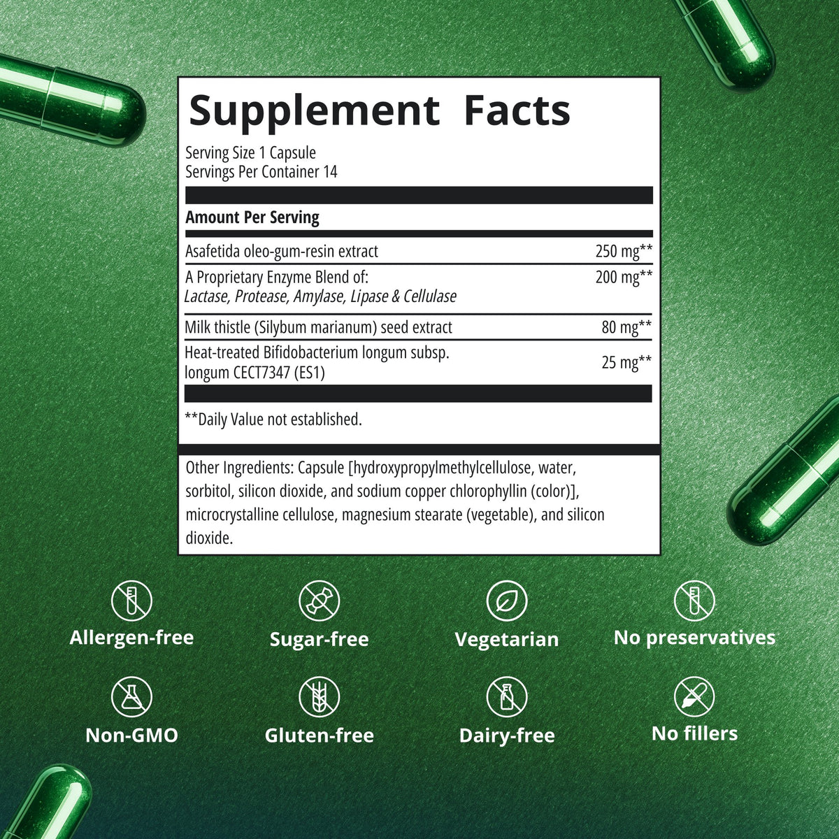 UltraFlora® Night Rest & Digest Postbiotic Supplement Facts