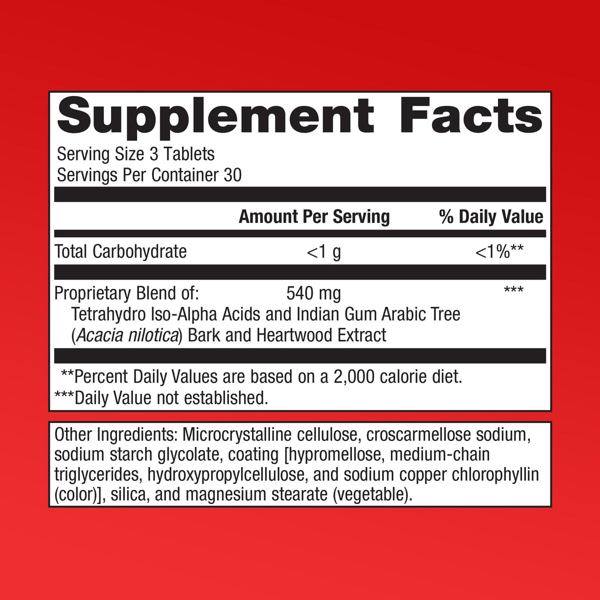 Insulin Guard Supplement Facts