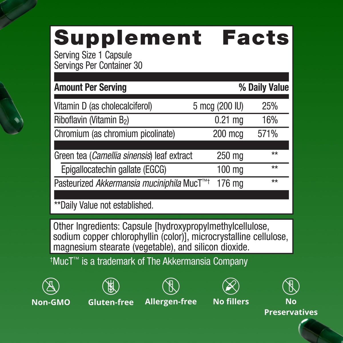 UltraFlora® Healthy Weight with Akkermansia Supplement Facts