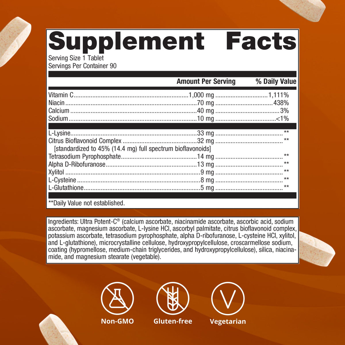Ultra Potent-C® 1000 Vitamin C Supplement Facts
