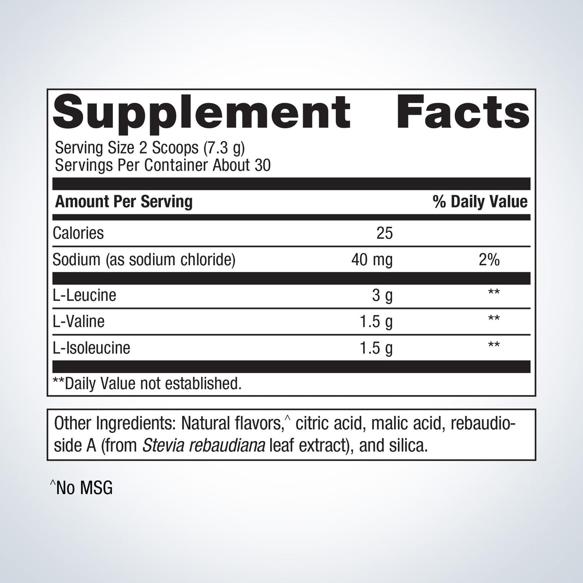 BCAAs Supplement Facts