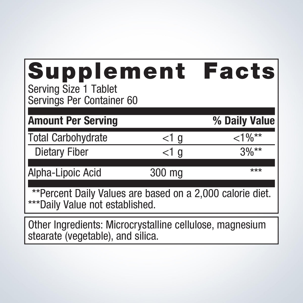 Alpha-Lipoic Acid 300 mg Supplement Facts