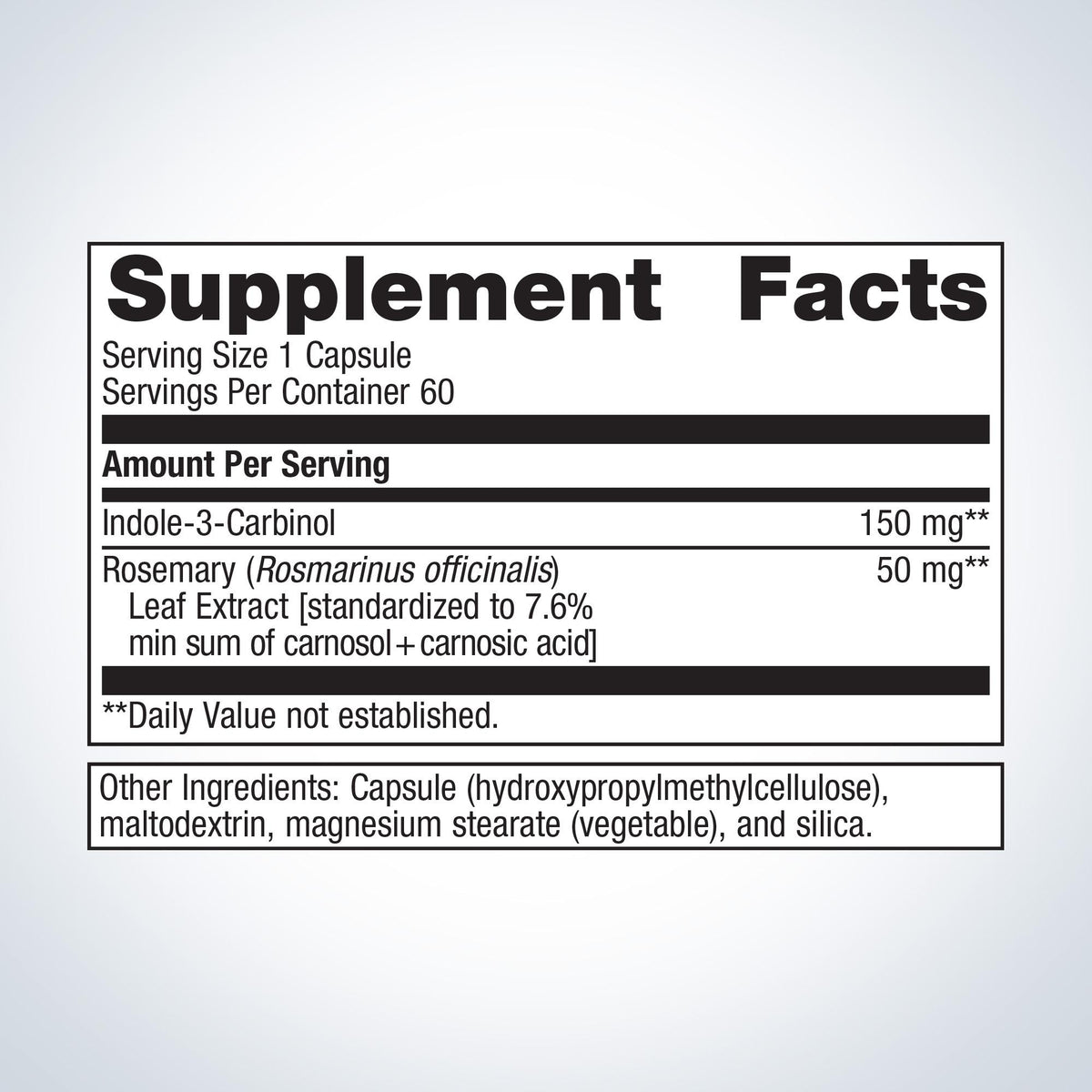 Indole-3-Carbinol Supplement Facts