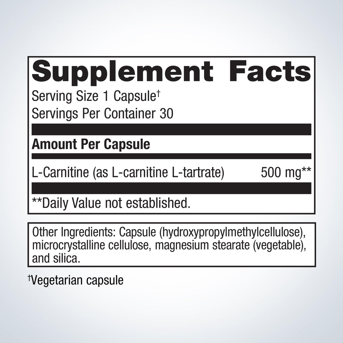 L-Carnitine Supplement Facts