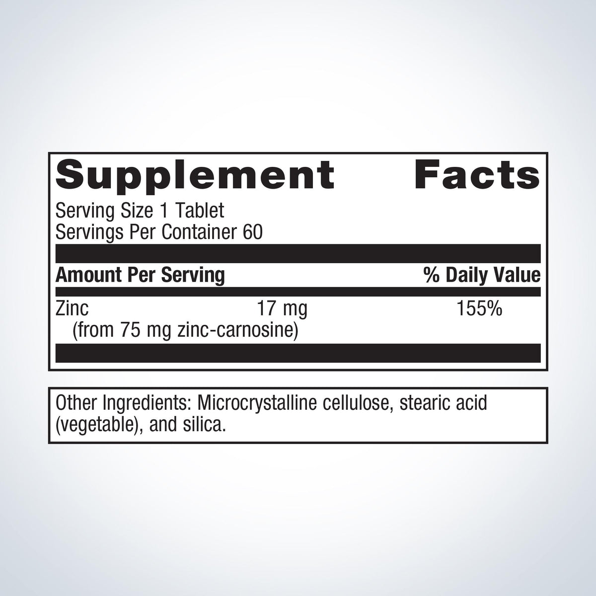 Zinc Carnosine Complex Supplement Facts