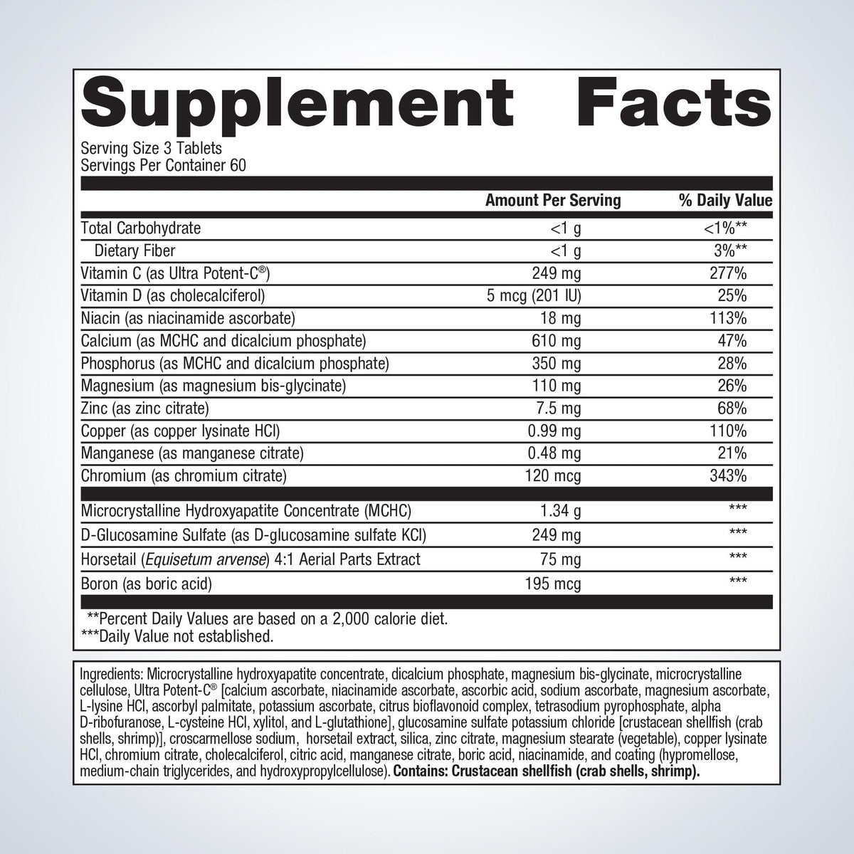 Bone Builder® Active Supplement Facts