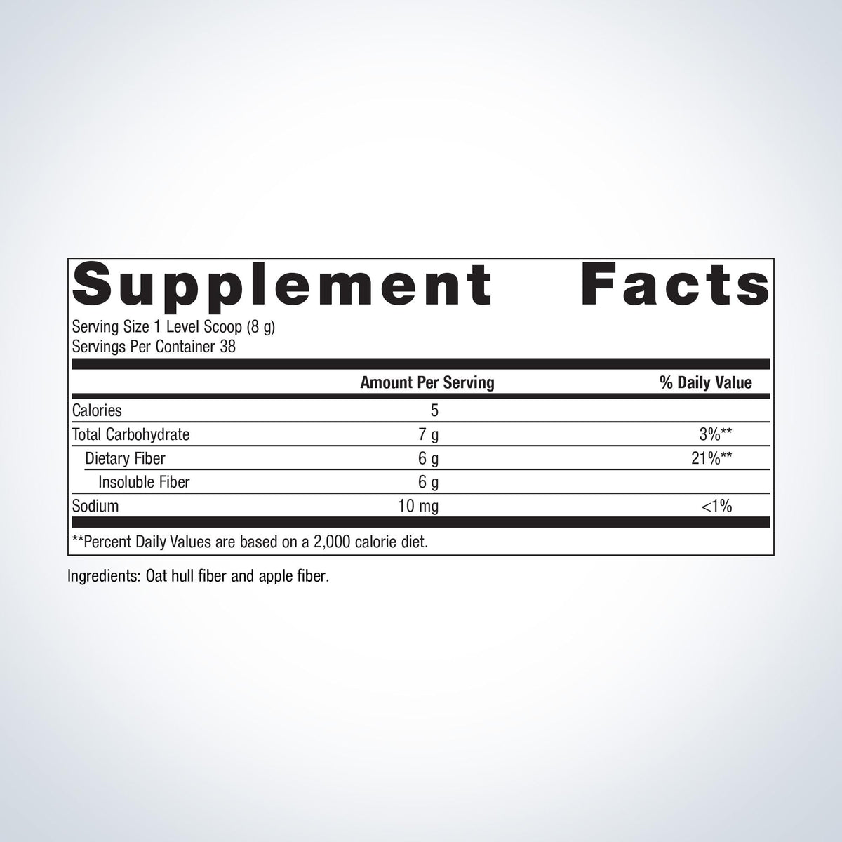 MetaFiber® Supplement Facts