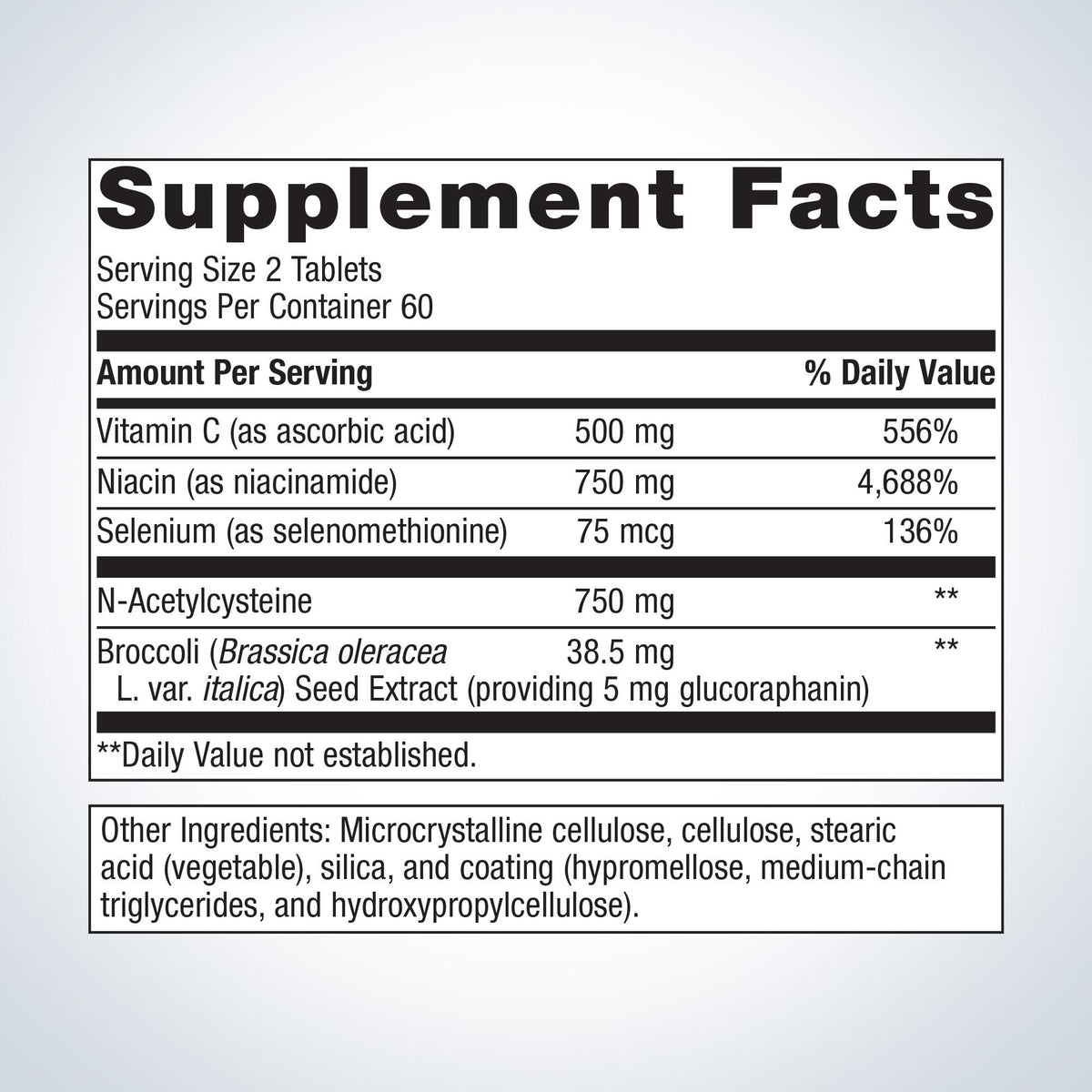 GlutaClear® - Glutathione Liver Support Supplement Facts