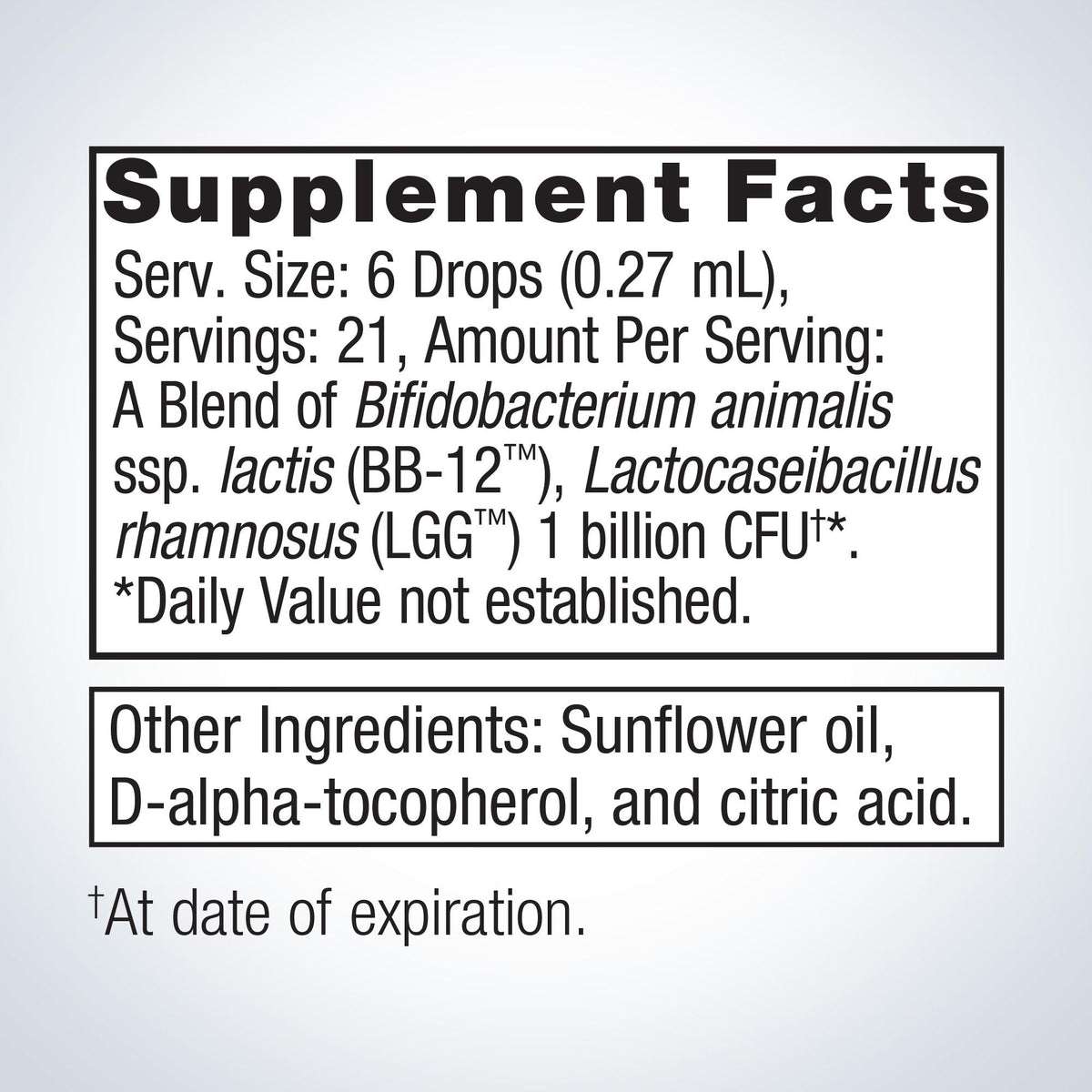 UltraFlora® Baby Probiotic Supplement Facts