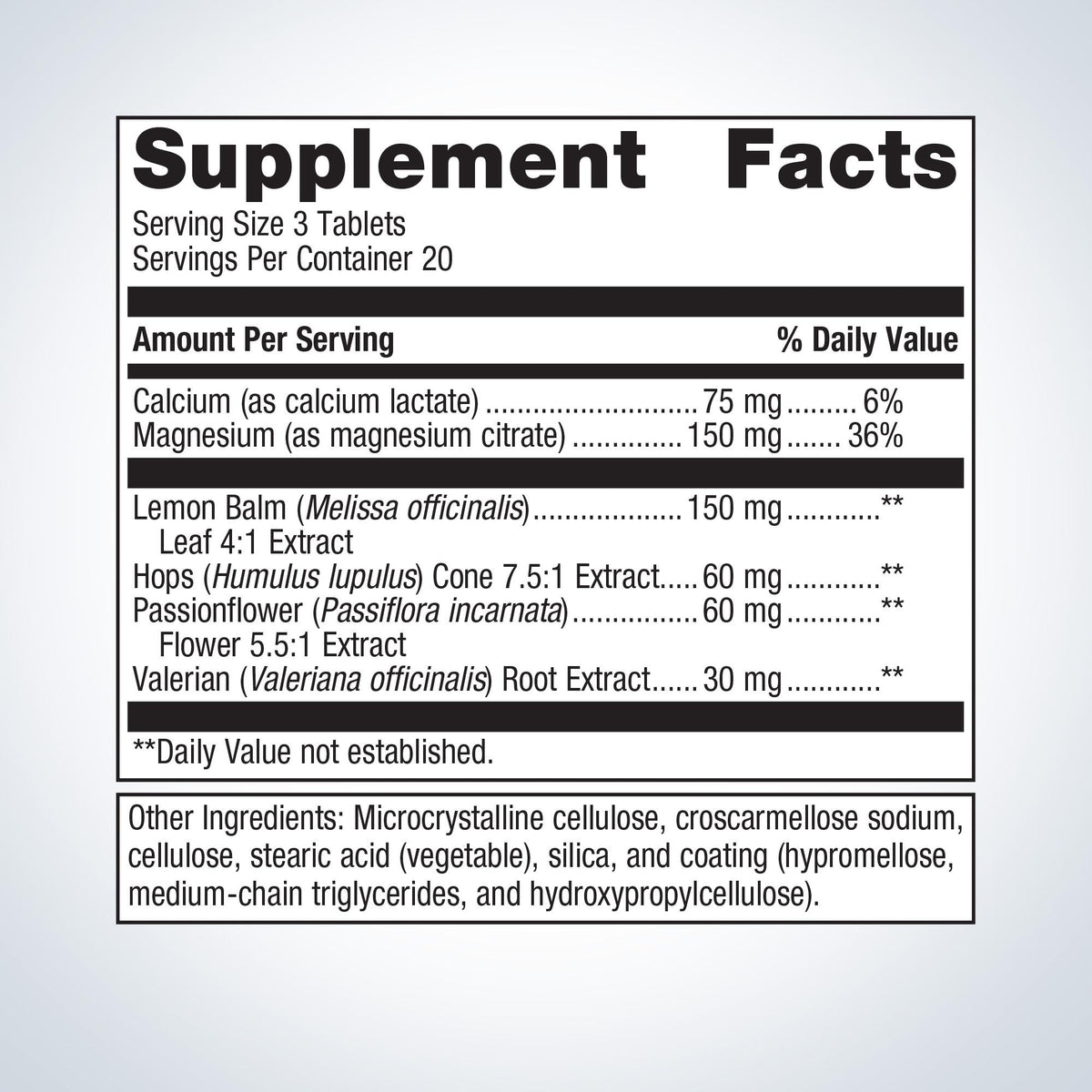 MyoCalm® Plus Supplement Facts