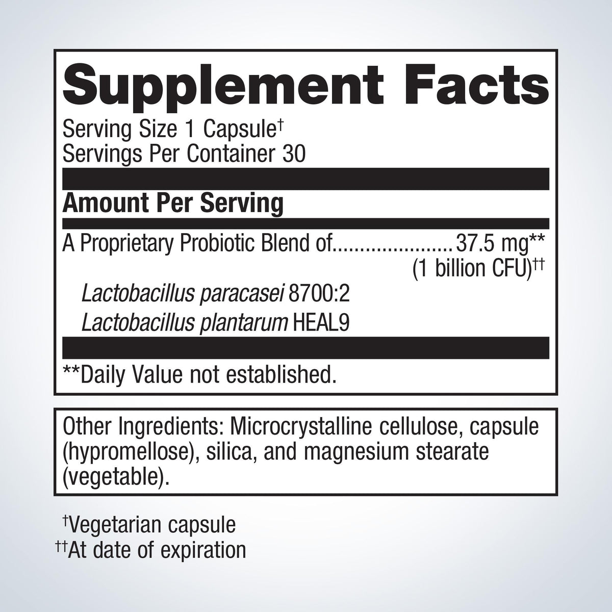 UltraFlora® Immune Booster Probiotic Supplement Facts