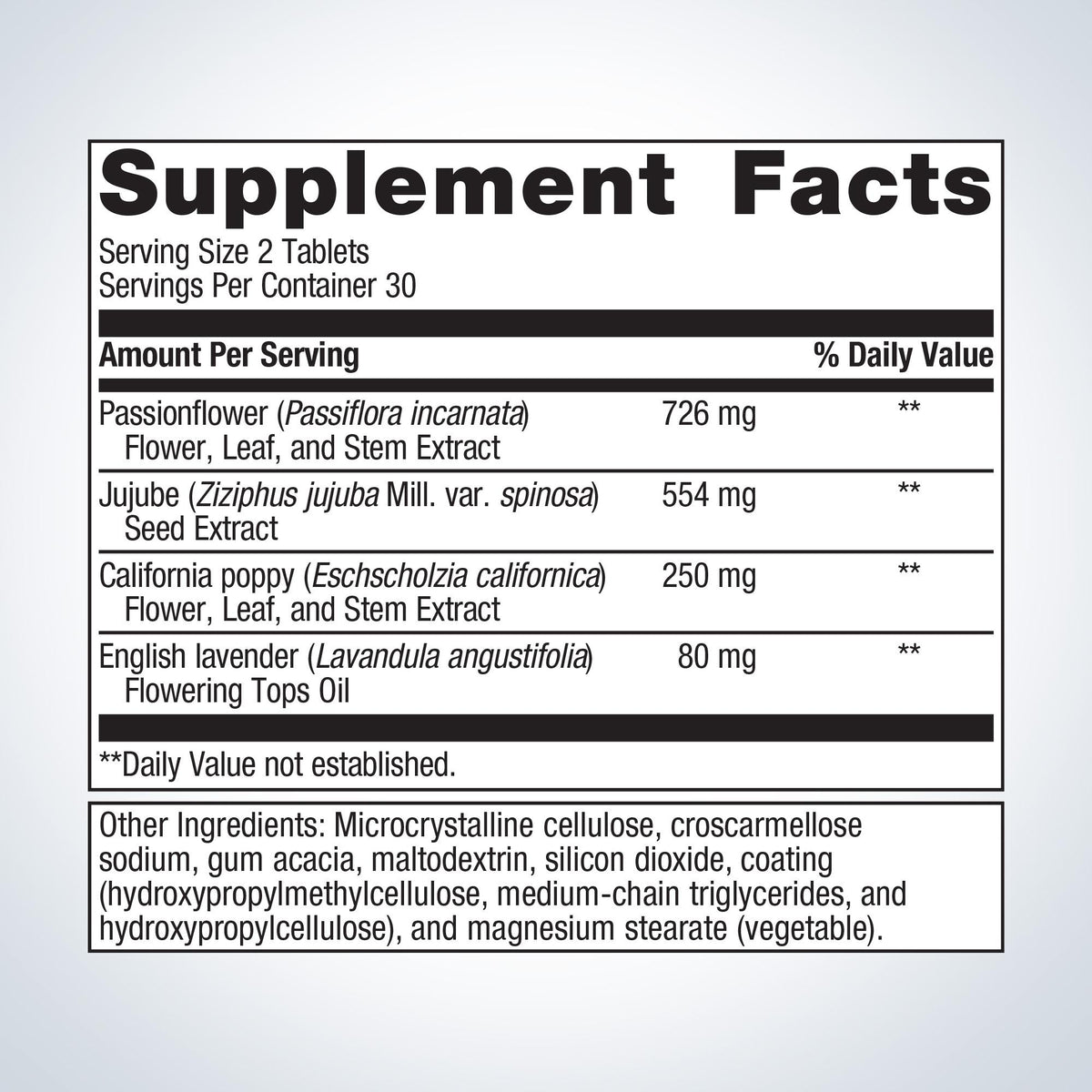 Tran-Q® Sleep Supplement Facts