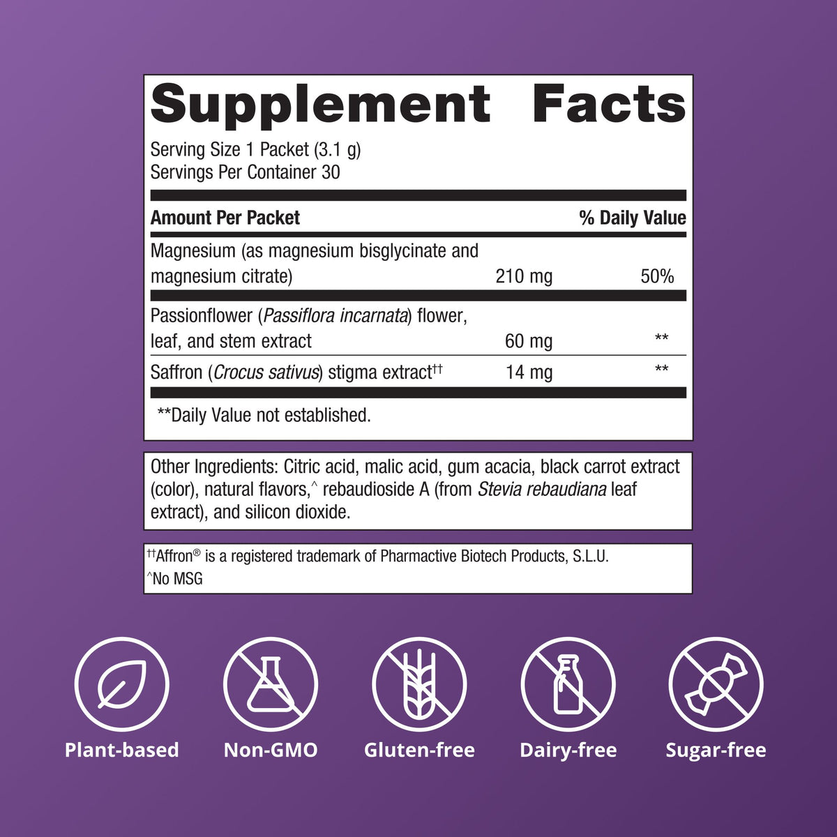 MagActive® Magnesium Night Powder Supplement Facts